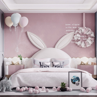 现代简约素色全屋无缝墙布粉色，卧室公主房婚房儿童房家装背景壁布