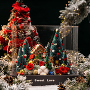 圣诞装饰品圣诞节创意礼物套装，永生花玻璃罩礼盒桌面摆件送女生