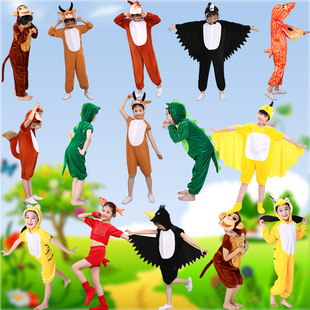 六一儿童动物演出服表演服装幼儿园小松鼠卡通衣服套装恐龙大嘴猴