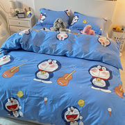 日式卡通哆啦A梦被套四件套可爱机器猫床单儿童床上用品宿舍3件套