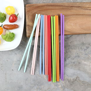 食品级硅胶筷子，保护牙齿硅胶包不锈钢，内芯耐高温可放洗碗机