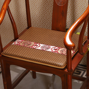 中式红木沙发坐垫夏季凉垫透气藤席凉席冰丝椅垫餐椅茶椅圈椅垫子