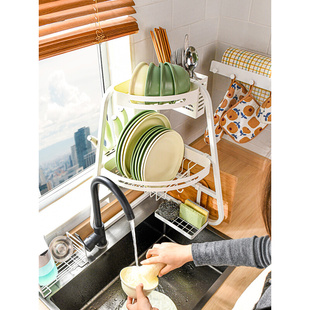 厨房转角置物架水槽边台面放砧板筷子沥水架子碗碟收纳架沥水
