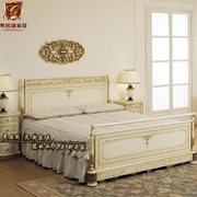 欧式实木床公主床双人床，白色别墅雕花卧室高端1.8米婚床柱子床