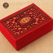 首饰包装盒红绒布收纳盒礼物红绒收藏品金条金块收纳盒子 F13