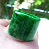 缅甸翡翠干青扳指祖母绿干青铁，龙生满色男女款，玉石扳指戒指玉指环