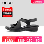 ECCO爱步2024年魔术贴坡跟露趾舒适透气时装女鞋 菲莉216643