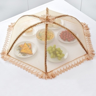 饭菜罩可折叠餐桌食物罩家用遮菜盖伞长方形圆形盖菜厨房防蚊