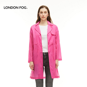 伦敦雾春季英伦风合身风衣翻驳领单排扣超长款轻薄气质外套女
