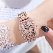 歌迪不锈钢表带时尚满钻复古潮流手表女表进口机芯