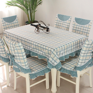 茶几桌布布艺长方形台布，现代防水餐桌布椅垫餐椅，套装家用椅子套罩