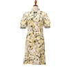 可路莎232673棉布，印花旗袍连衣裙，夏季优雅中式修身