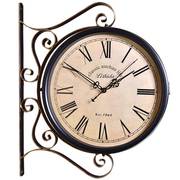 欧式复古双面钟表挂钟，客厅静音装饰美式艺术挂表创意工艺个性时钟