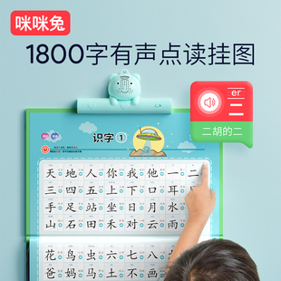 咪咪兔识字3000幼儿园，童学习卡片一年级，认字书早教点读机有声挂图