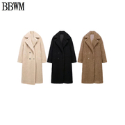 BBWM 欧美女装时尚抓绒超长大衣外套 1255700