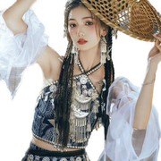 民族风服装蜡染苗族服饰，傣族人鱼公主女款二件套