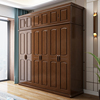 实木衣柜现代简约中式23456门整体对开门加顶卧室组装衣橱经济型