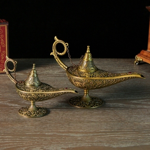 阿拉丁酒壶神灯创意复古乔迁大小号礼物，家居客厅摆件工艺品阿拉伯