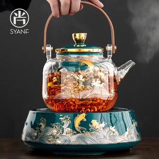 电陶炉煮茶器玻璃高端黑茶煮茶壶茶具套装家用高档白茶煮茶炉