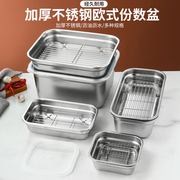 不锈钢保鲜盒带盖可视饭盒冰箱冷藏长方形食品中式盒子盛菜盆餐盒