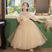 女孩生日宴礼服主持人女大童高级感公主裙钢琴考级演出服参加婚礼