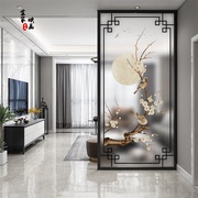 新中式艺术玻璃屏风隔断背景墙鞋柜，酒柜磨砂透光双面入户玄关玻璃