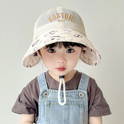 宝宝帽子春夏款婴儿遮阳帽，儿童防晒帽大檐，太阳网帽男童女童防晒帽