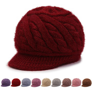 中老年帽子冬季时尚，户外保暖毛线帽，针织帽妈妈奶奶老太帽