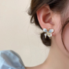 韩国蓝色蝴蝶花朵，耳钉女2024年纯银耳饰高级感精致耳环