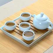 家用小茶盘套装整套功夫茶具竹制陶瓷托盘干泡盘茶壶杯便携包