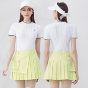 夏季高尔夫女士短袖薄款提花，针织衫裙子套装，golf运动网球上衣裙子
