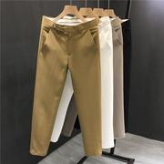 西白色西裤男高级感休闲裤，t4733九分男裤修身商男士正装夏务季韩