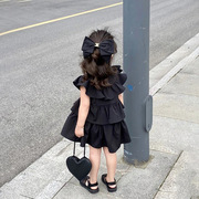 女童法式荷叶边蛋糕裙，2023夏儿童(夏儿童)气质，无袖背心裙宝宝公主裙子