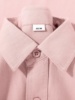100%棉衬衣2024年春装洋气粉红色纯棉长袖衬衫女法式气质上衣