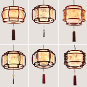 中式吊灯仿古客厅灯实木羊皮餐厅，灯古典酒店茶楼大厅包厢木艺灯饰