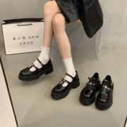 韩版复古玛丽珍鞋单鞋，女鞋子2023秋夏黑色，百搭英伦乐福小皮鞋
