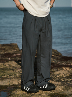 tanoxip180双褶拉链西裤宽松直筒，轻薄垂感日系，休闲长裤西装裤
