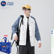 NASA URBAN联名工装外套男潮流春秋季宽松休闲男装夹克棒球服A