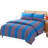 手工老粗布四件套加厚简约条纹床单，被套床上用品条纹1.51.8米床用