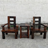 老船木桌椅三件套中式高端茶椅组合简约大气，主人椅经典实木茶叶架