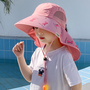 儿童防晒帽防紫外线遮阳帽太阳帽男童夏季沙滩帽子女童宝宝渔夫帽