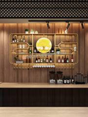 吧台酒柜靠墙壁挂式置物架酒吧铁艺展示架创意餐厅红酒架
