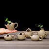 创意陶瓷小花瓶粗陶迷你铜钱草花，插桌面摆件，水培禅意复古茶壶花器