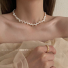 异形巴洛克珍珠项链女轻奢小众，简约锁骨链，高级感配饰2023颈链