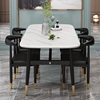 北欧时尚餐桌椅仿大理石，现代简约小户型，家用轻奢餐厅桌椅组合饭桌