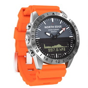 男士商务休闲户外运动防水钢手表高度气压潜水表，双显示不锈钢腕表