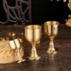 黄铜酒杯高脚杯大小，酒杯供关公财神酒杯，供佛水杯装饰品摆件