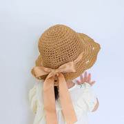 儿童帽子女孩夏季太阳帽女童甜美时尚防紫外线遮阳帽防晒帽潮