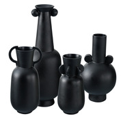 现代简约花器黑色陶瓷，花瓶家装饰品创意客厅，插花瓷器摆件软装家居