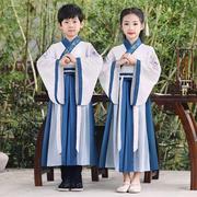 壮志少年行舞蹈演出服中国风儿童，国学汉服古典朗诵合唱开笔表演服